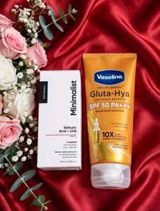 minimalist cleanser and vaseline sunscreen Duo