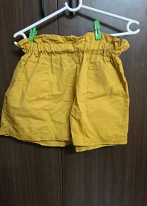 Mustard Yellow High-Waisted Shorts