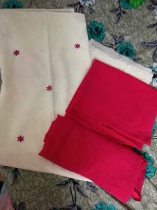 Unstitched Georgette Floral Embroidered Suit
