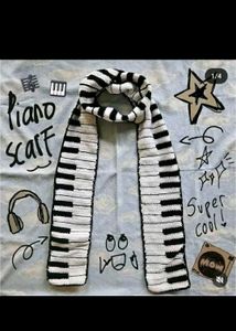 Crochet Piano theam Scarf