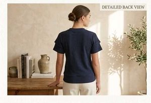 Navy Cherry Embroidered T-Shirt