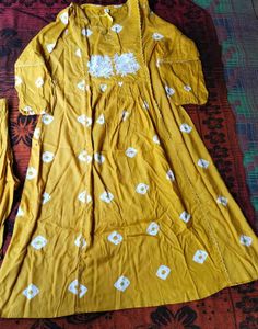 Yellow Bandhani Kurta Set