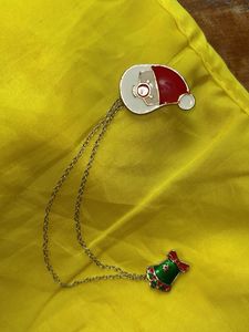 Christmas Santa Hat Bell Brooch