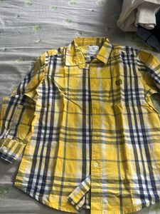 Boys Yellow Plaid Shirt