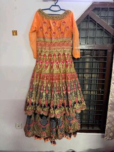 Stunning Orange &amp; Navy gown