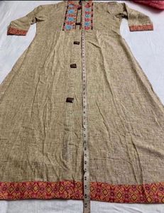 🆕Embroidery Pure Cotton Kurta (XXL)