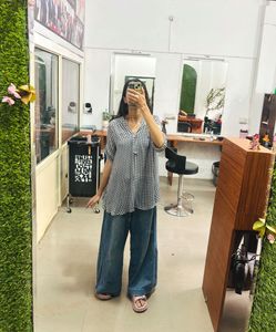 Chic Checkered Tunic Top