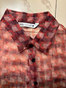 Zara Organza Shirt 🧡🤎