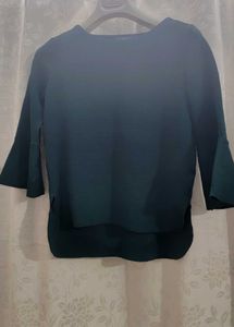Elegant Teal Bell Sleeve Top