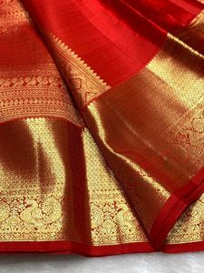 Elegant Red &amp; Gold Silk Saree