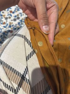Mustard Polka Dot Midi Dress