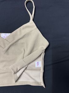Cute Beige Crop Top