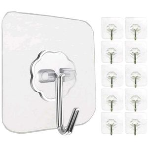 Clear Adhesive Hooks - Pack of 40