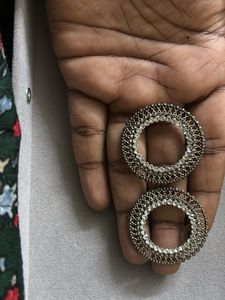 Exquisite Circular Earrings with Stones