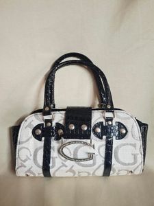 Vintage Guess Monogram Satchel Bag