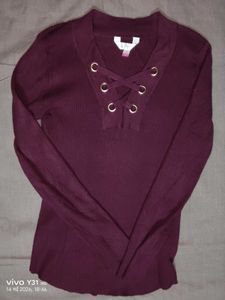 Elegant trendy burgundy top❤️
