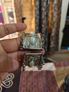 Exquisite Silver &amp; Pearl Cuff Bracelet