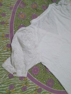 White Puff Sleeve Top