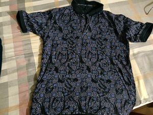 Stylish Printed Short Sleeve Collared Top
