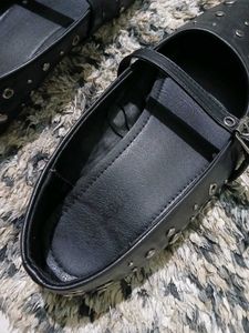 LUNA Blu Black Studded Ballerina