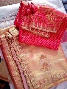 Elegant Peach color Saree