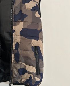 Camouflage Puffer Vest with Hood