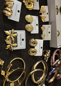 Chic Gold Tone Statement Earrings