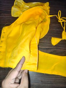 Elegant Yellow Puff Sleeve Blouse
