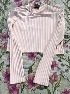 Ribbed Mock Neck Long Sleeve Top
