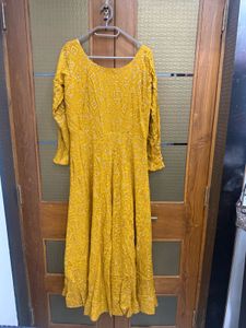 Mustard Yellow Gown Anarkali Kurta