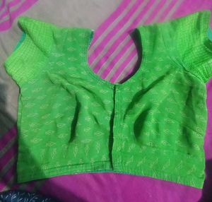 Bright Green Printed Blouse