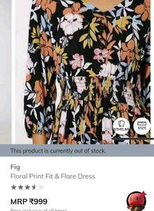 💫 Fig Brand Floral print Fit &amp; Flare Dress