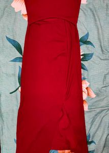 Shein Strapless Front Cut-Out Ruched Tie-Up Split