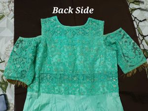 Aqua Blue Heavy Silk Gown