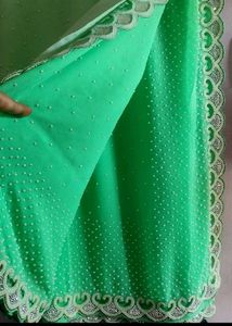 Stunning Ombre Green Embellished Saree