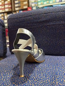 Silver Slingback Heels