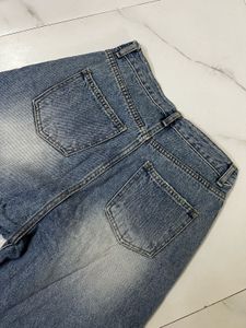 Classic Blue Wash Wide Leg Jeans