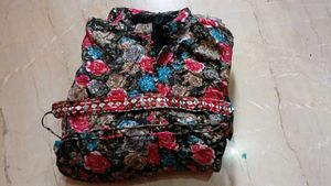 Embellished Floral Print Dress
