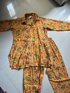 Yellow Floral Print coord Set