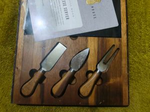 Acacia Wood Cheese Board Set