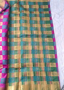 Purple And Green Saree