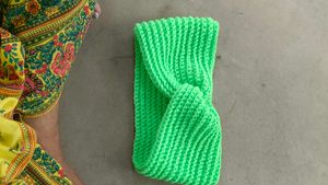 Bright Green Crochet Scarf/Headband