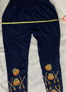 Embroidered Navy Blue Ethnic Pant