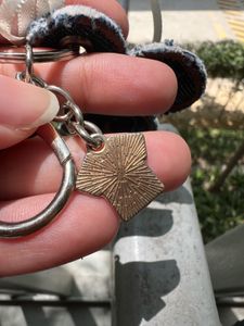 Cute Denim Flower Keychain