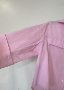 Pink Button-Up Cropped Shirt