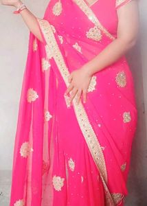 Stunning Red Embellished Saree