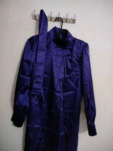 SHEIN Violet Satin Shoulder Cups Dress