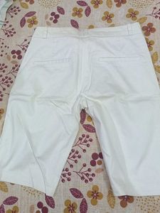 Women's White Cotton Shorts