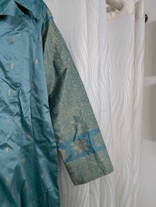 Elegant Teal Brocade Jacket