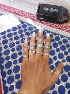 Silver Tone Ring Set
